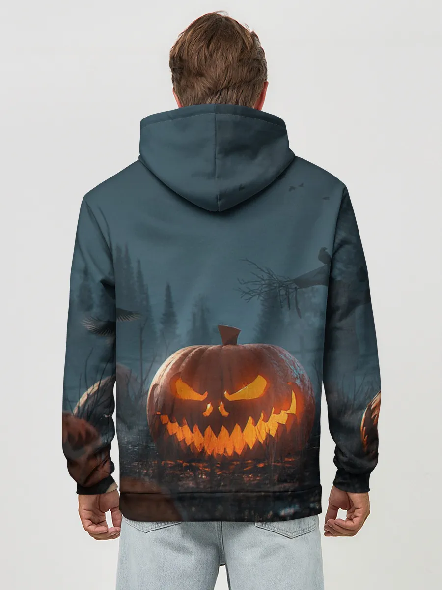 Худи мужской база хлопок / НОЧЬ ХЕЛОЛОУИНА