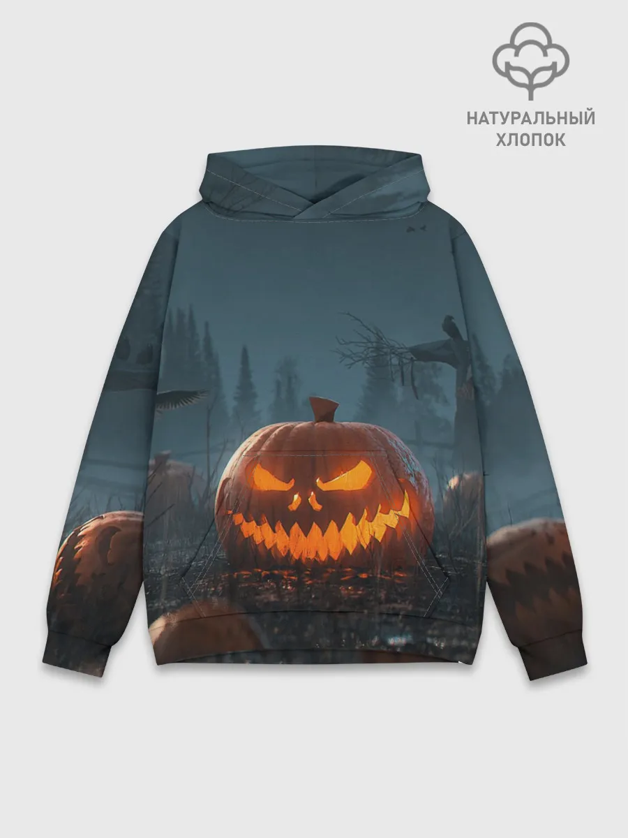 Худи мужской база хлопок / НОЧЬ ХЕЛОЛОУИНА