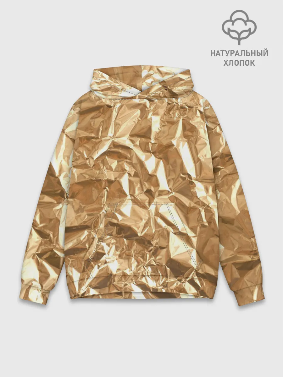 Худи мужской база хлопок / Мятая Фольга