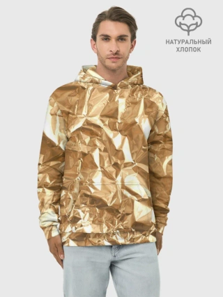Худи мужской база хлопок / Мятая Фольга