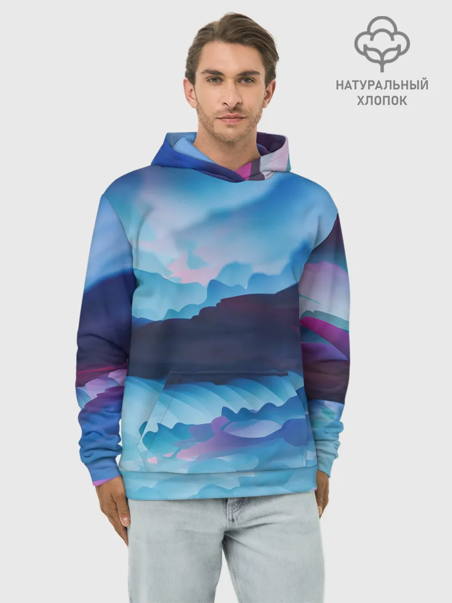 Худи мужской база хлопок / Грозовые мазки