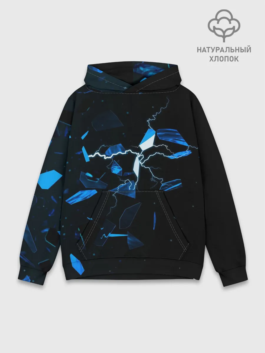 Худи мужской база хлопок / Осколки стекла и молния