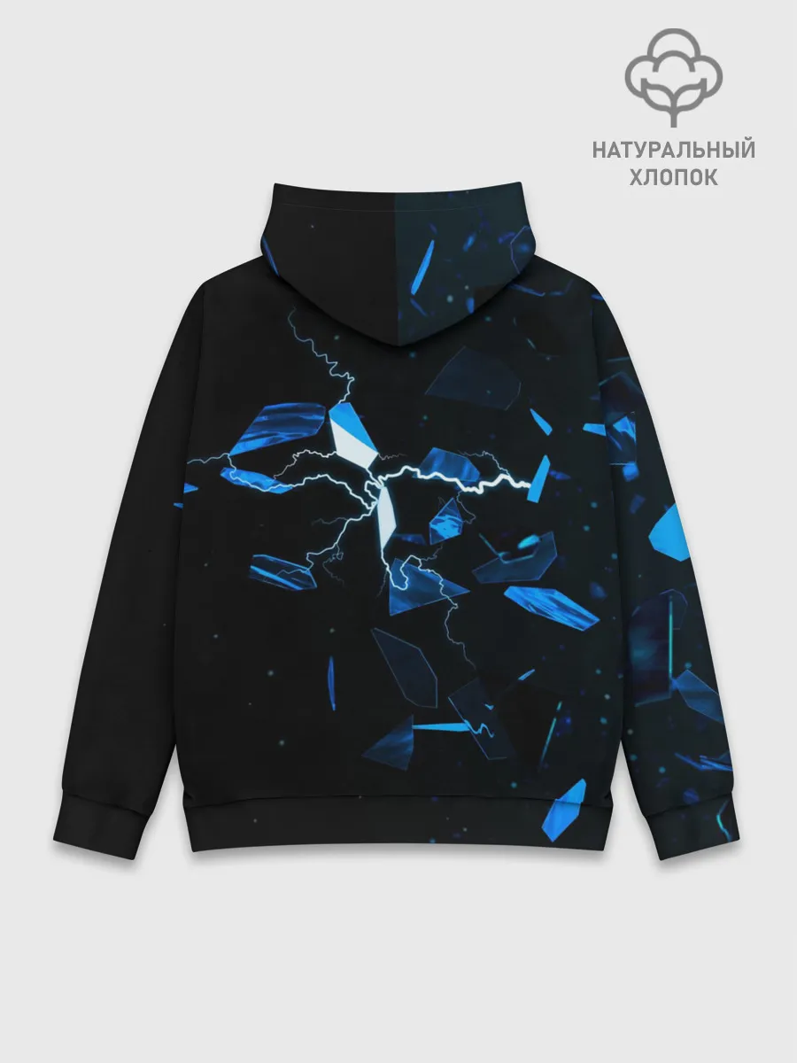 Худи мужской база хлопок / Осколки стекла и молния