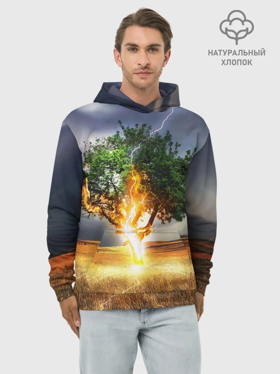 Худи мужской база хлопок / Удар молнией