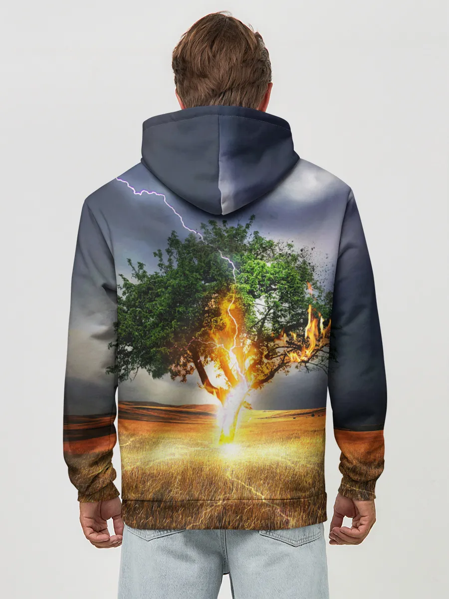 Худи мужской база хлопок / Удар молнией