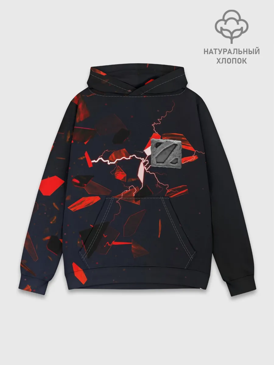 Худи мужской база хлопок / DOTA 2 | 3D плиты и молния
