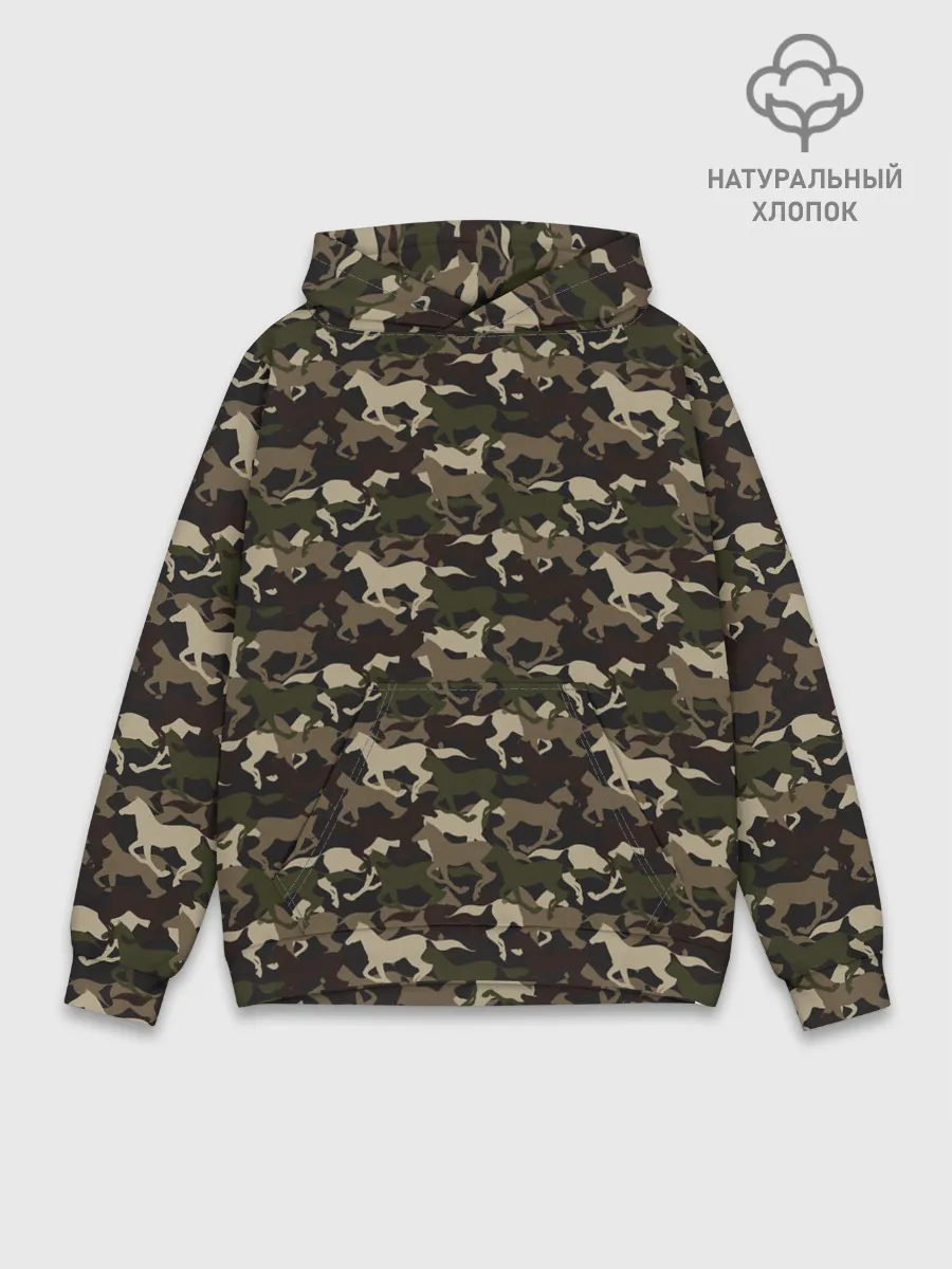 Худи мужской база хлопок / Лошади