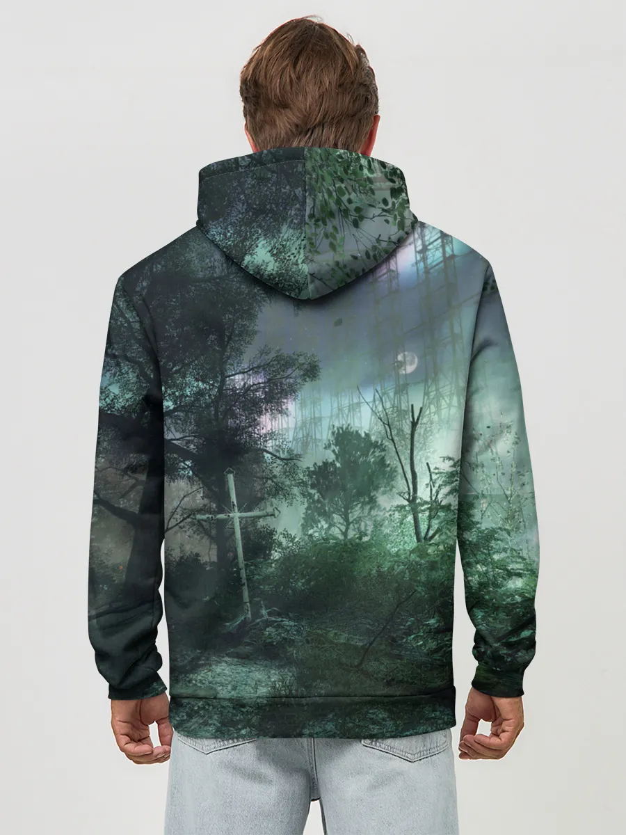 Худи мужской база хлопок / Chernobylite игровой арт