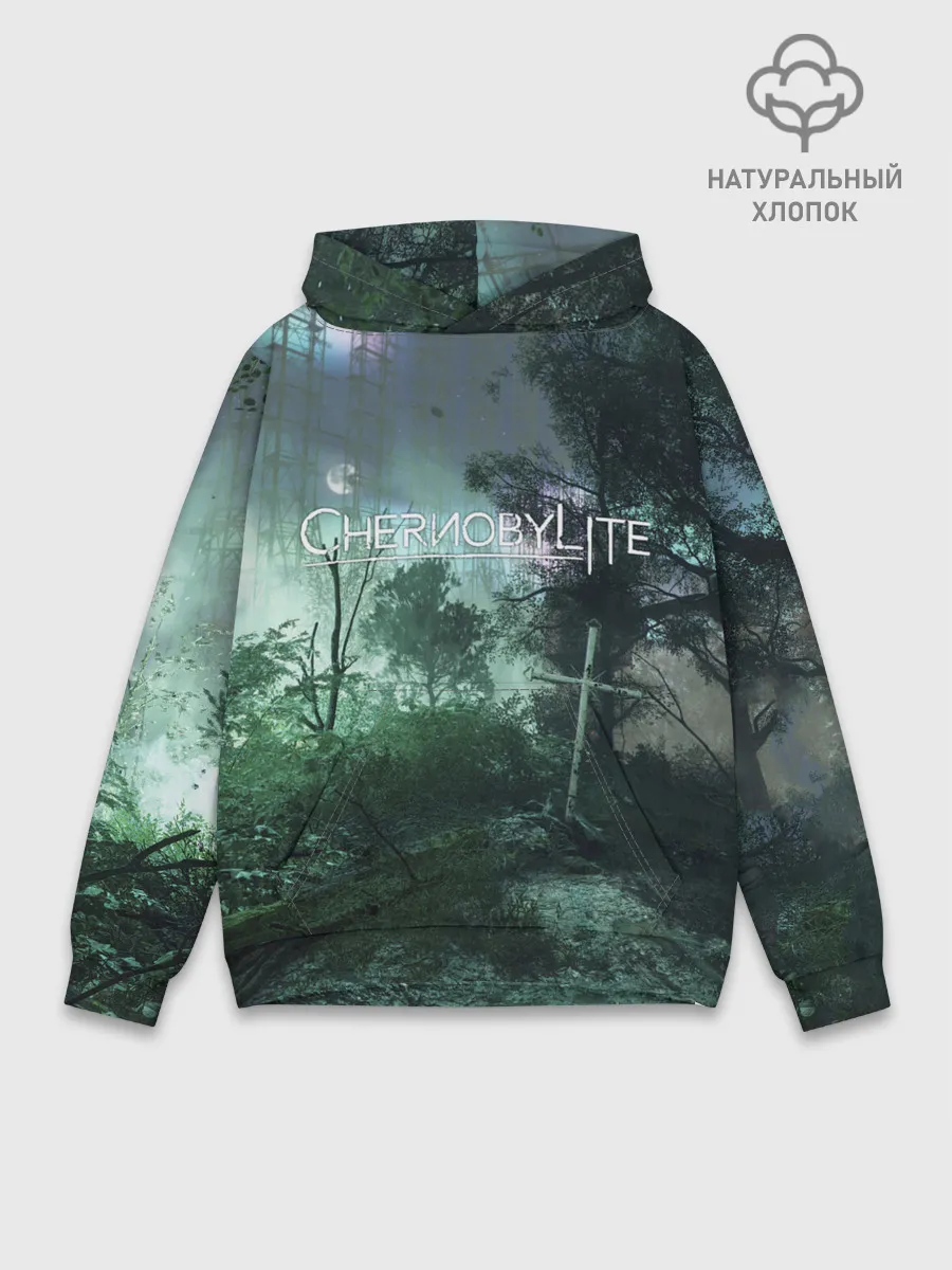 Худи мужской база хлопок / Chernobylite игровой арт