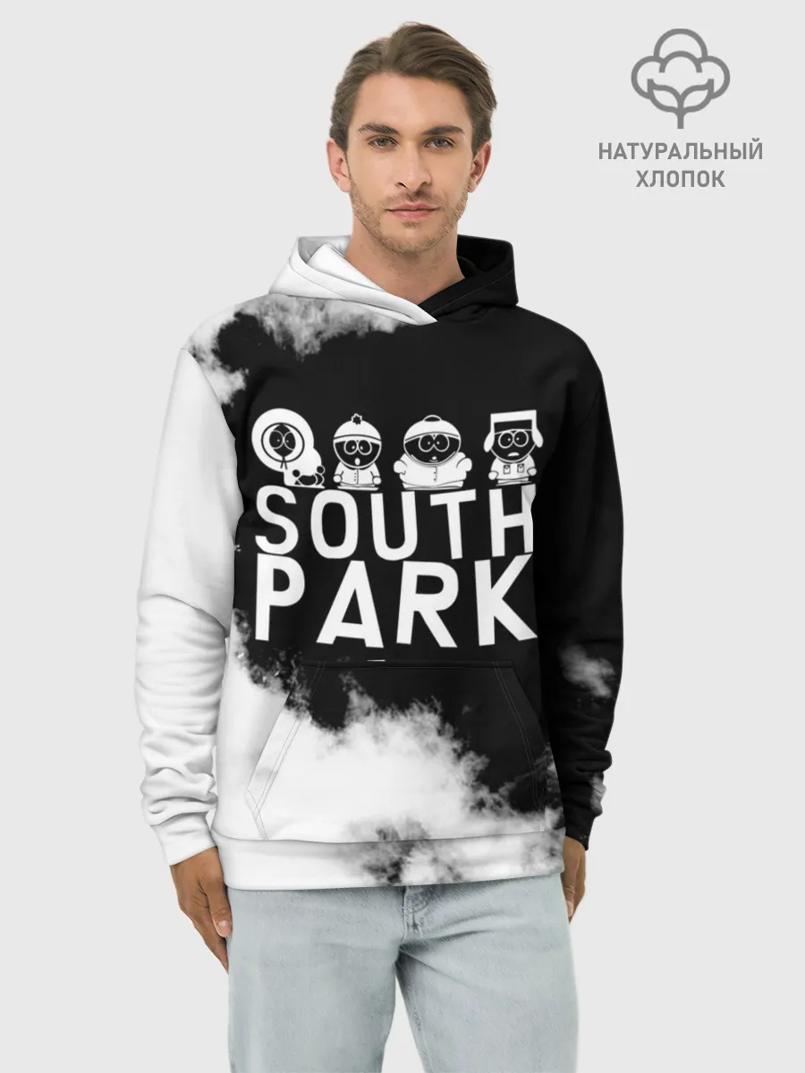 Худи мужской база хлопок / Все пацаны на черном фоне Южный Парк