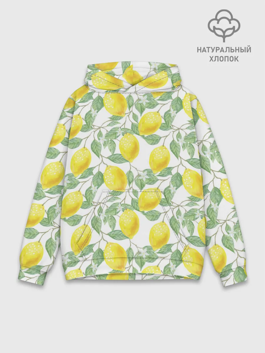 Худи мужской база хлопок / Лимоны 3d