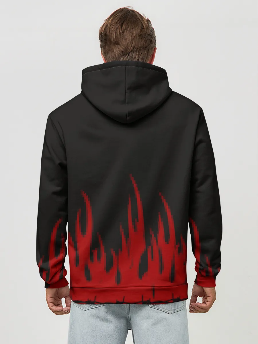 Худи мужской база хлопок / Pixel Fire