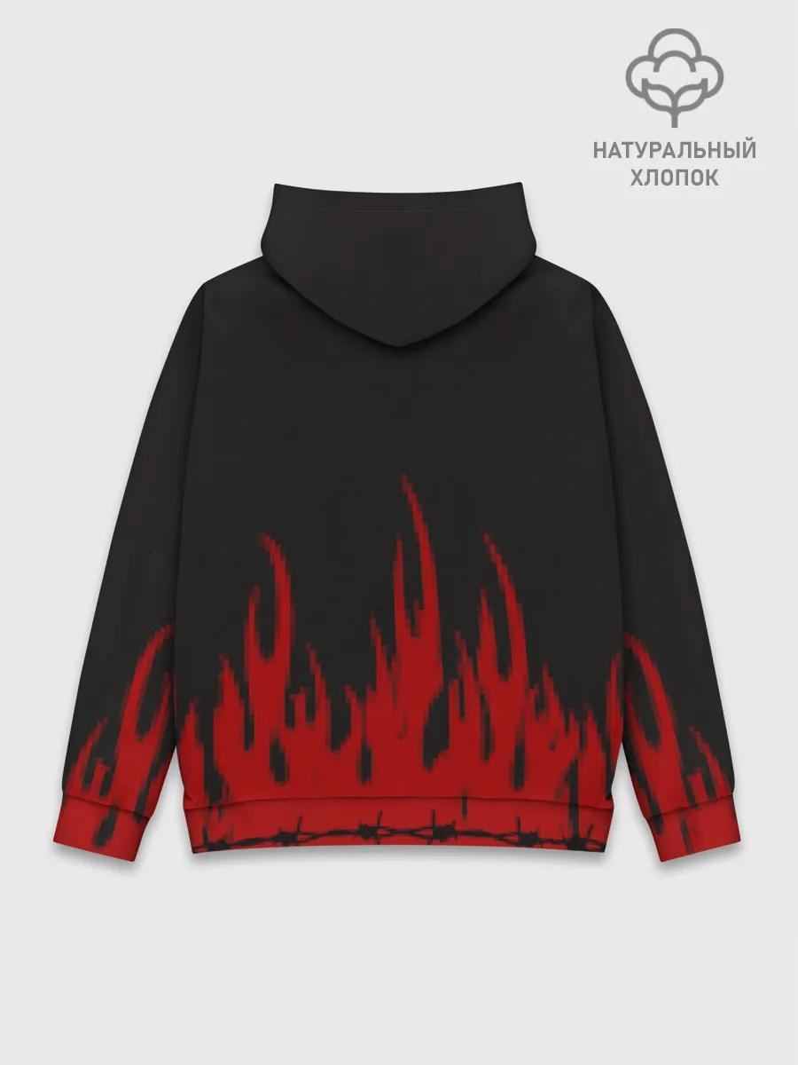 Худи мужской база хлопок / Pixel Fire