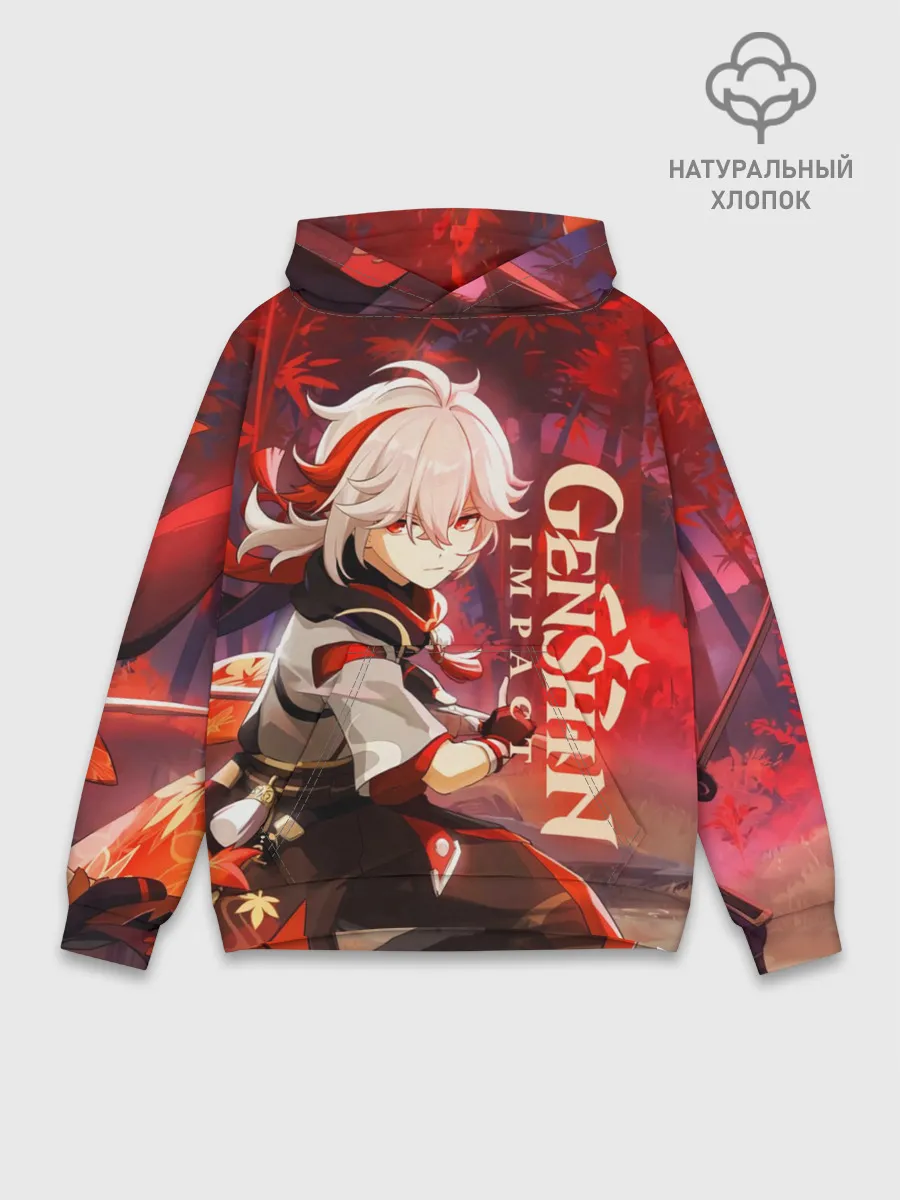 Худи мужской база хлопок / Геншин импакт: Кадзуха