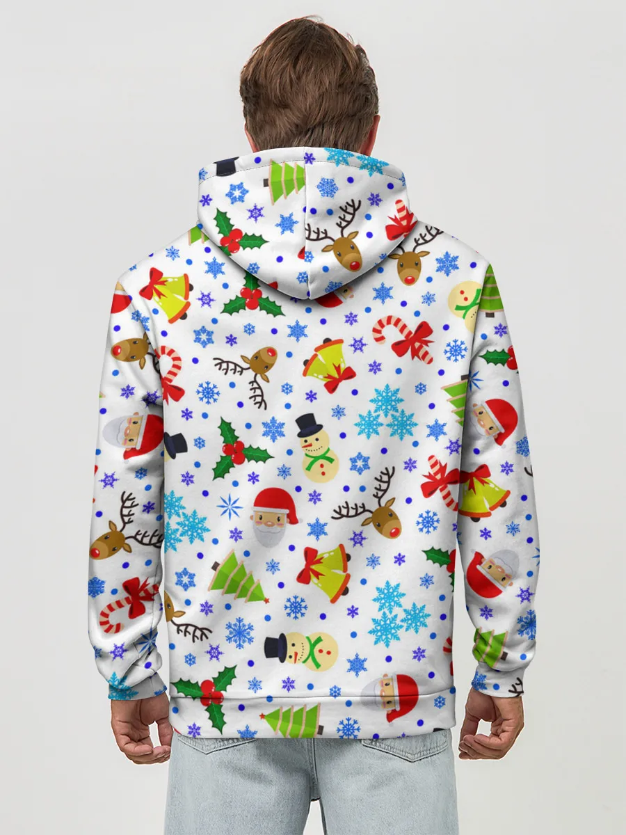 Худи мужской база хлопок / Новогодний - Рождественский узор