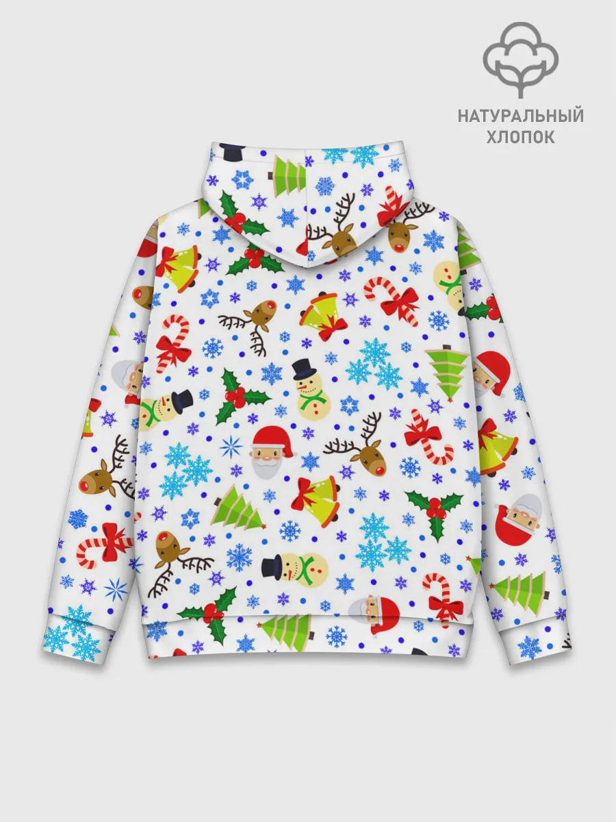 Худи мужской база хлопок / Новогодний - Рождественский узор