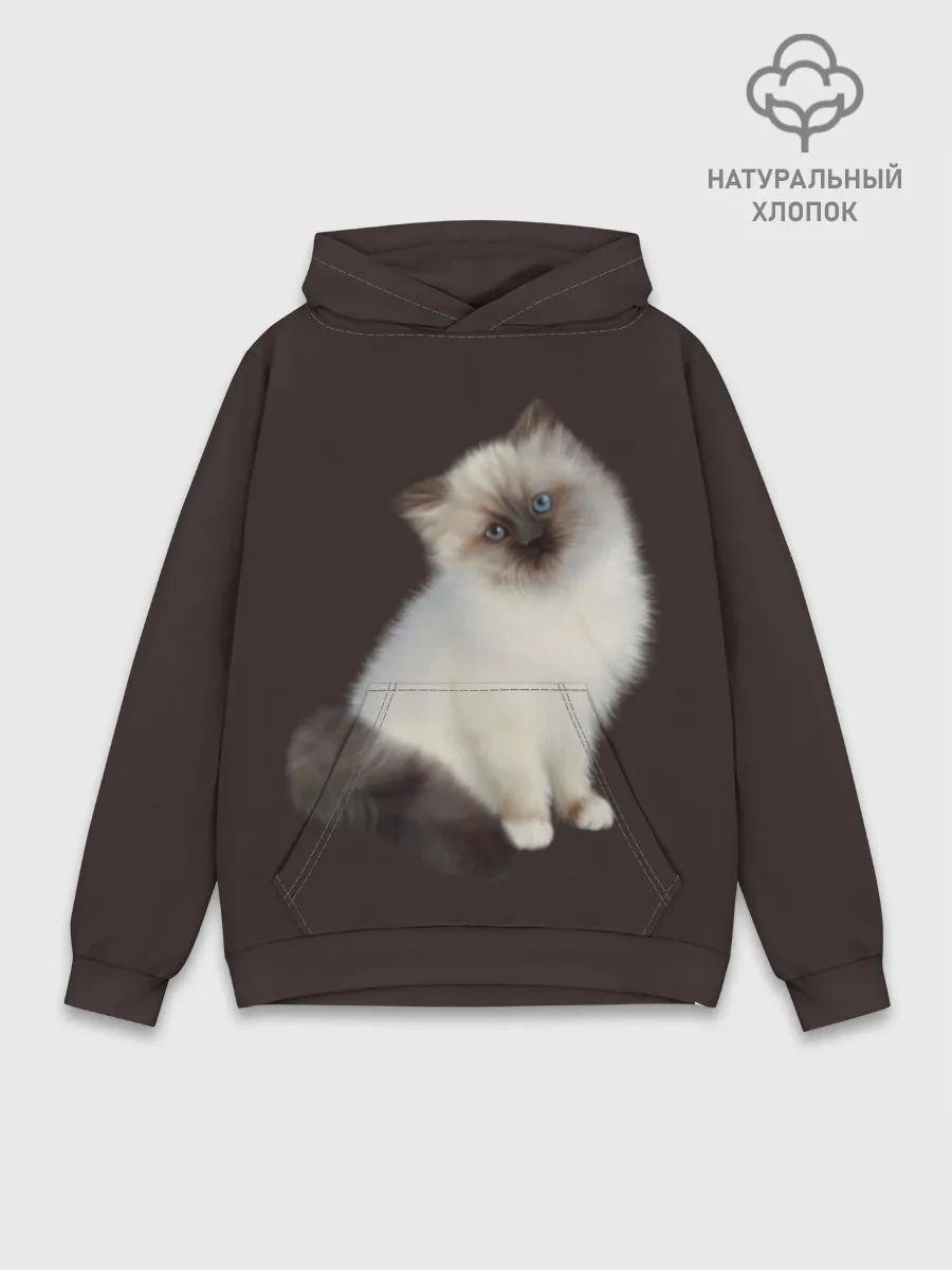 Худи мужской база хлопок / Котенок Ми