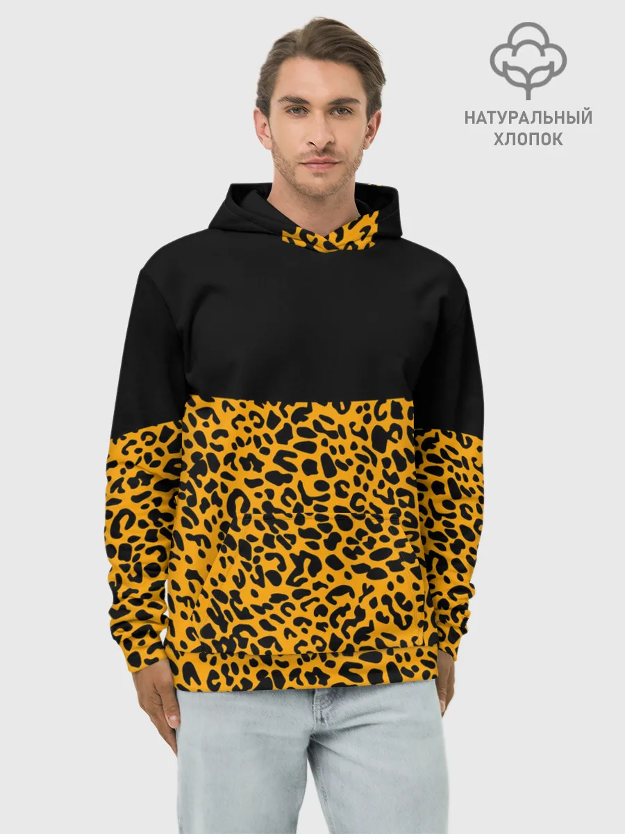 Худи мужской база хлопок / СТИЛЬ ЛЕОПАРДА