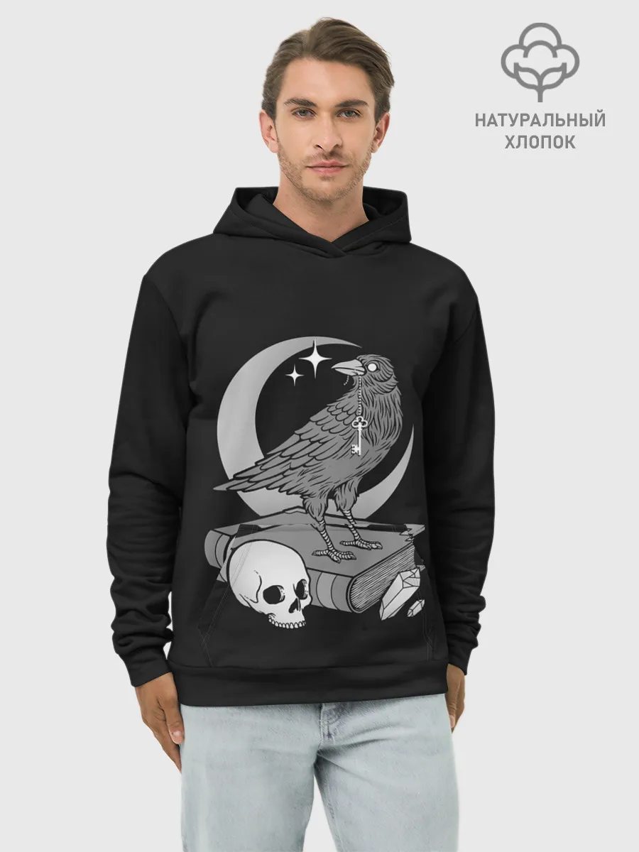 Худи мужской база хлопок / Оккультная ворона