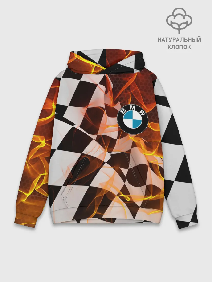 Худи мужской база хлопок / BMW RACING / FIRE RACING