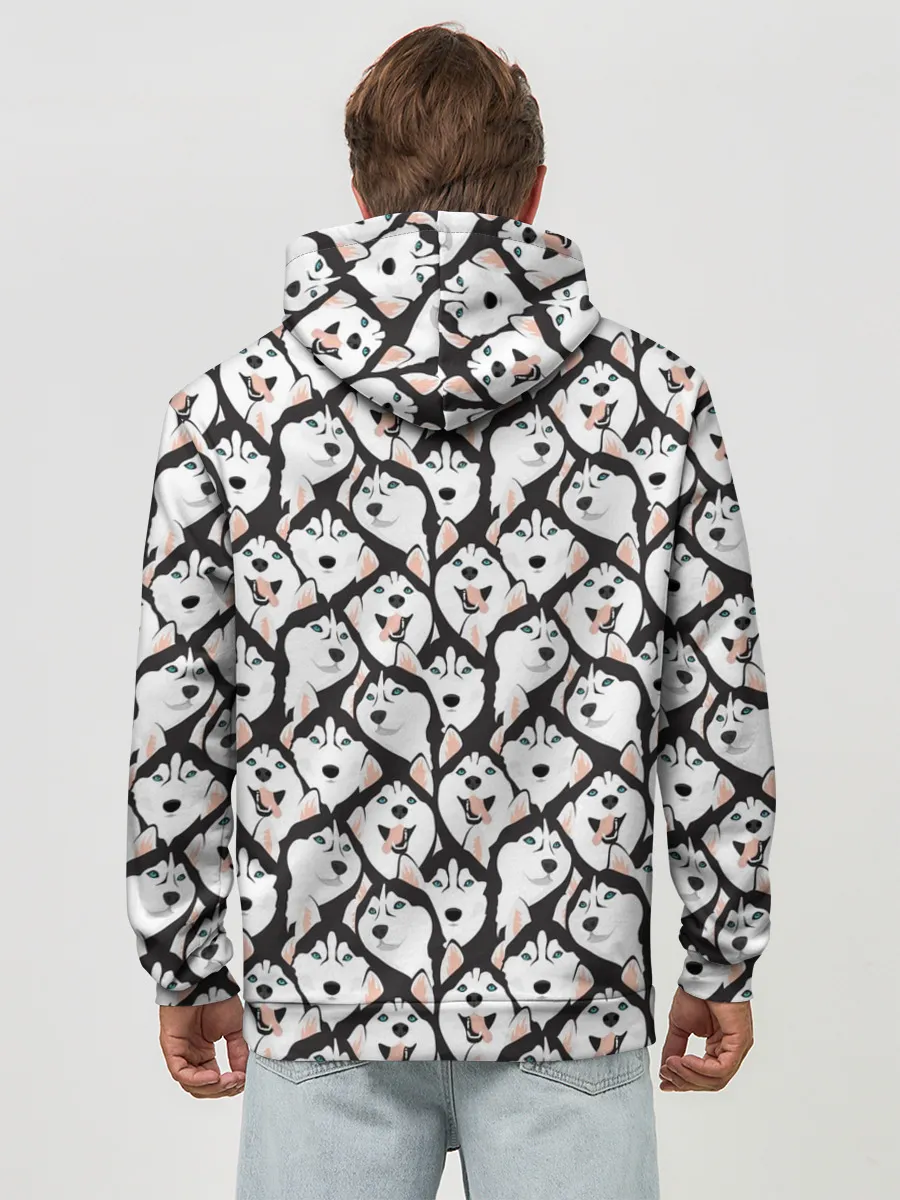 Худи мужской база хлопок / Сибирский Хаски