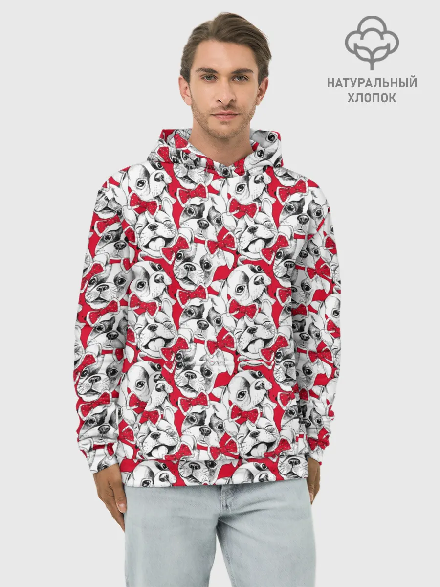 Худи мужской база хлопок / Французский Бульдог