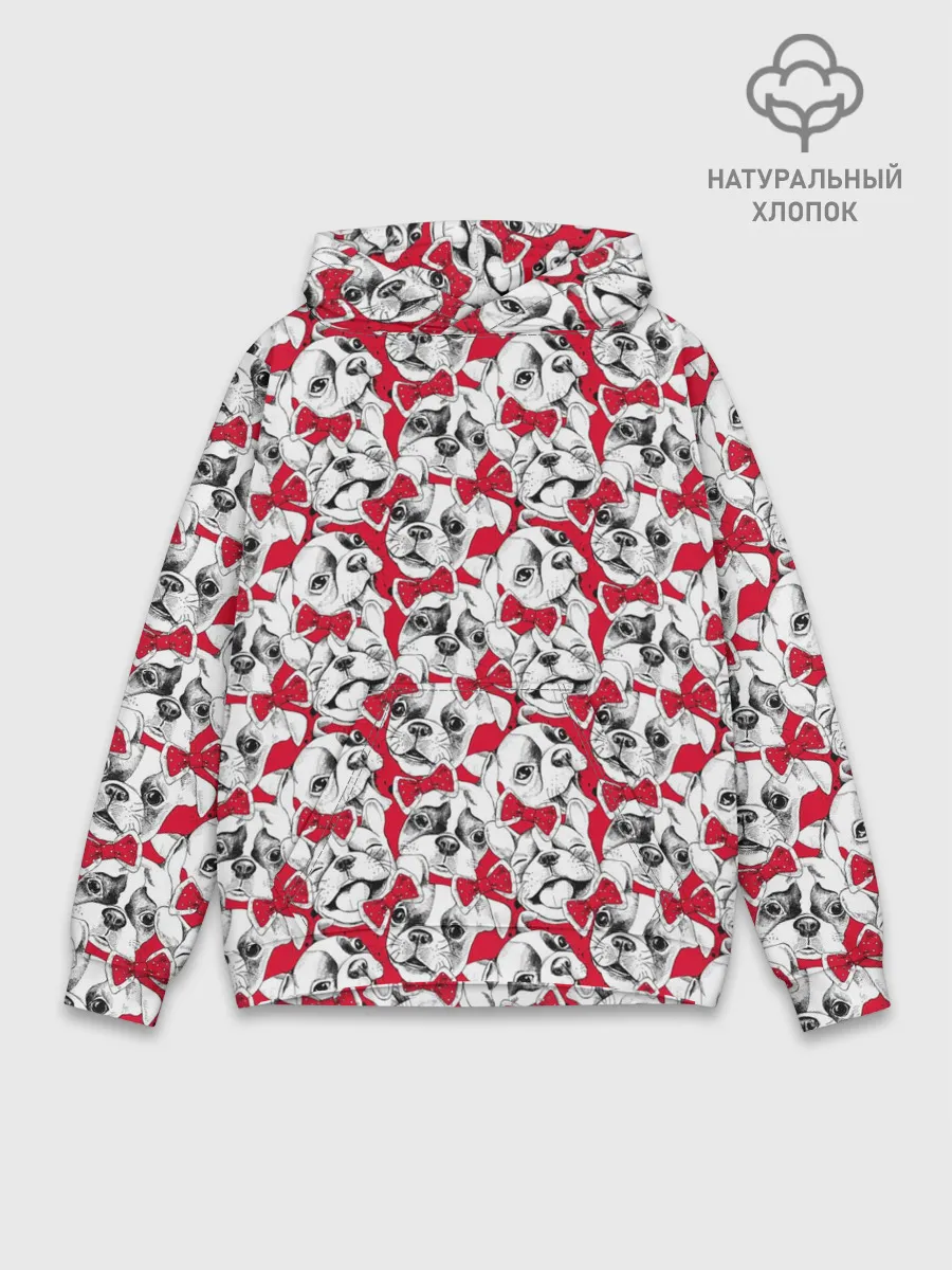 Худи мужской база хлопок / Французский Бульдог