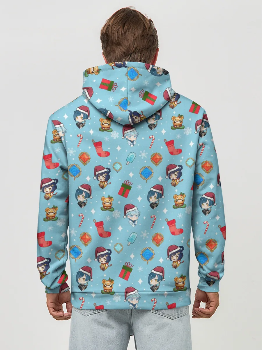 Худи мужской база хлопок / GI Christmas Pattern