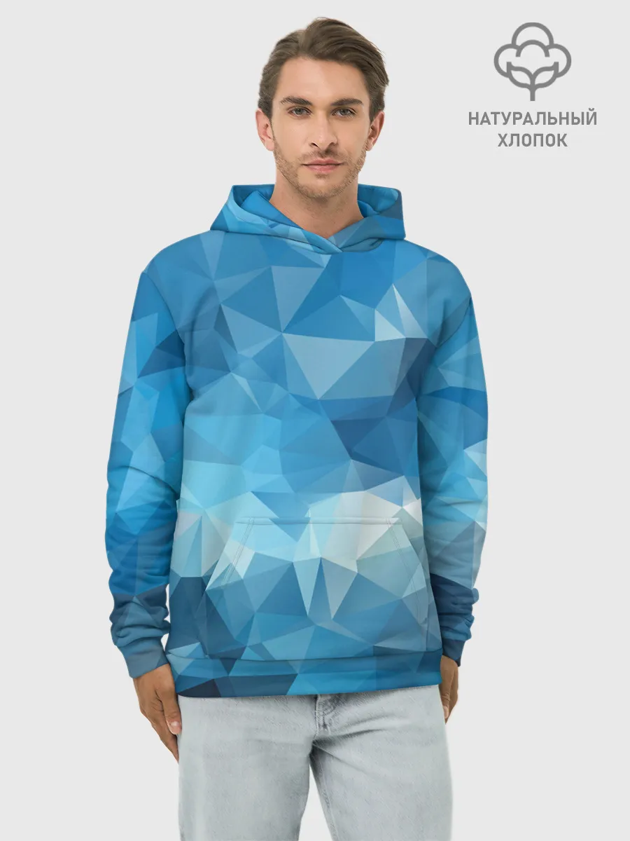 Худи мужской база хлопок / Цифровое небо