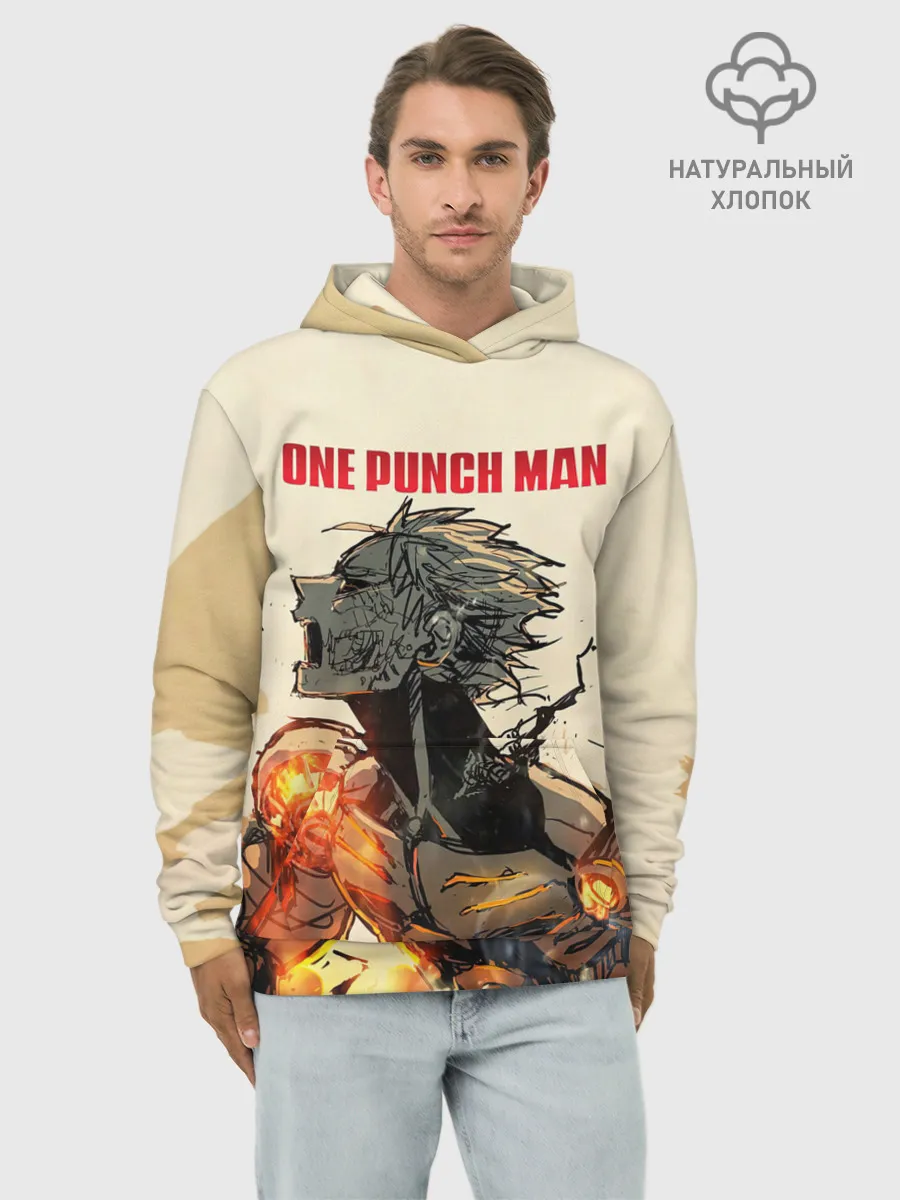 Худи мужской база хлопок / Разрушение Геноса One Punch-Man