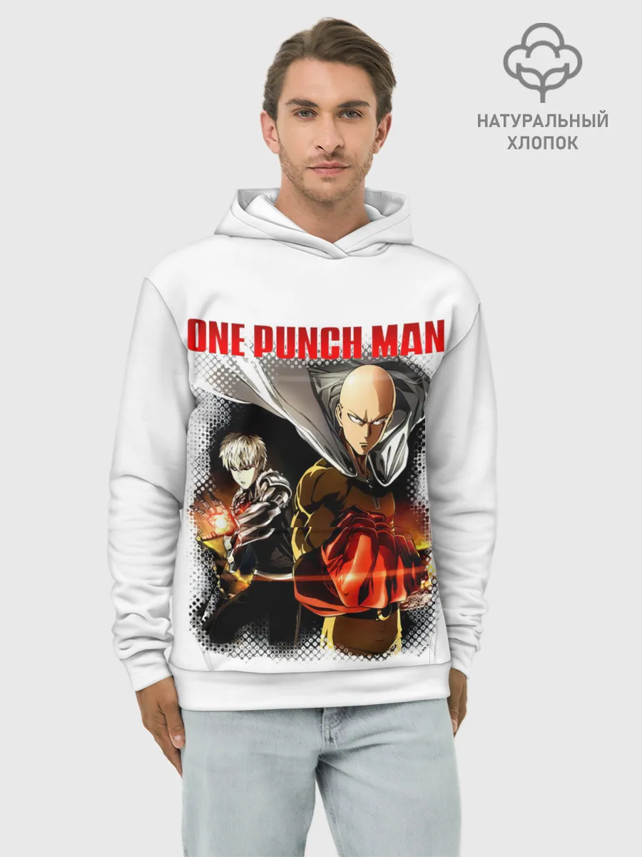 Худи мужской база хлопок / Сайтама и Генос One Punch-Man