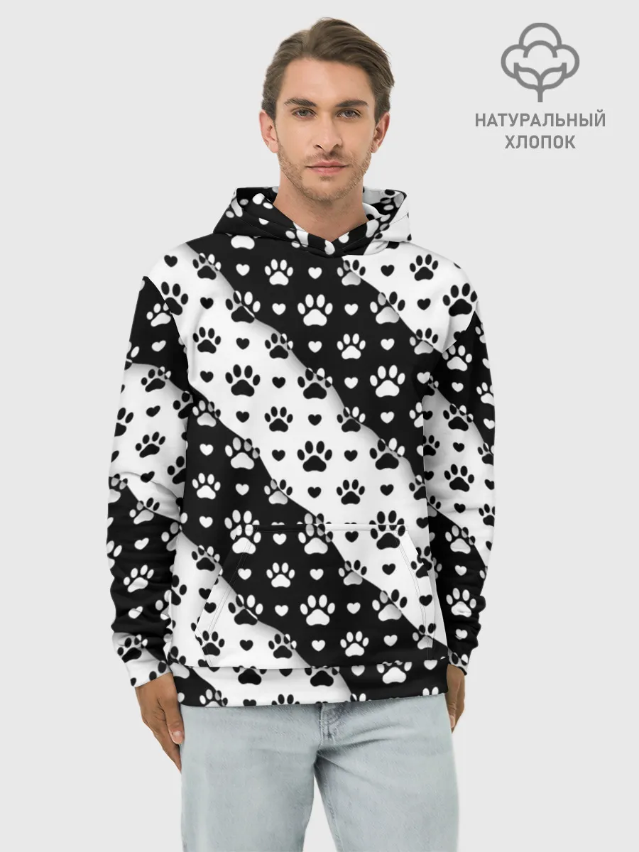 Худи мужской база хлопок / Следы от Лап