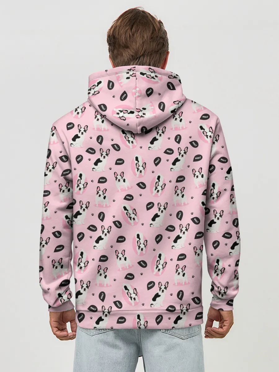 Худи мужской база хлопок / Бульдог Французский