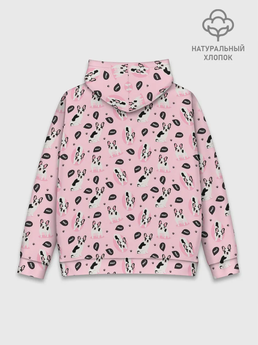 Худи мужской база хлопок / Бульдог Французский