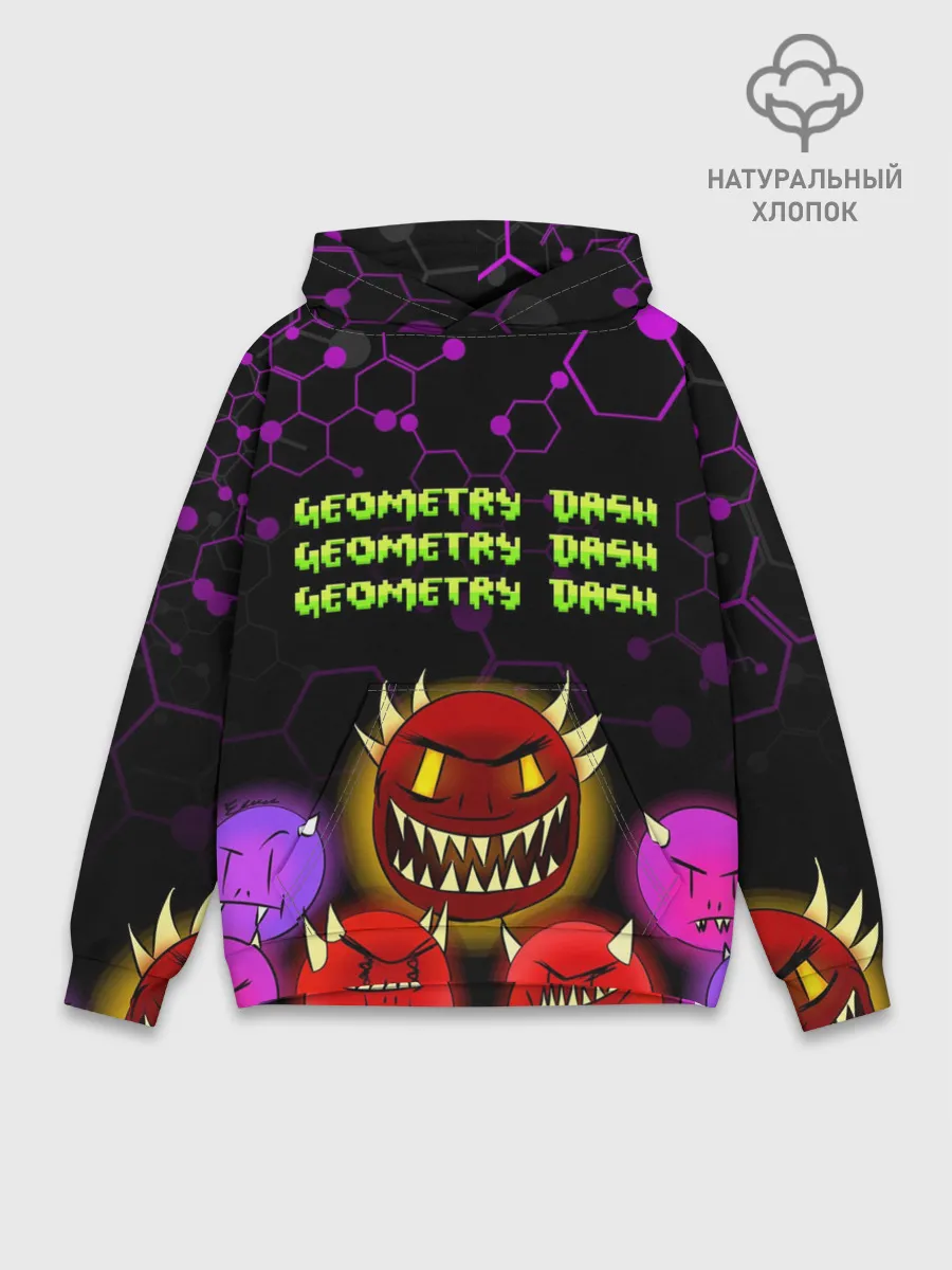Худи мужской база хлопок / GEOMETRY DASH DEMONS / ДЕМОНЫ