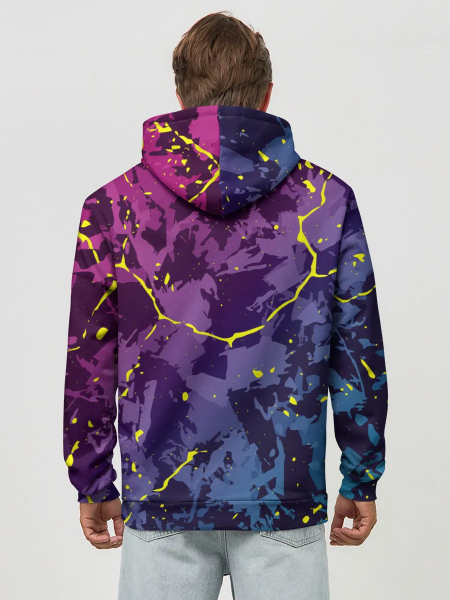 Худи мужской база хлопок / НЕОНОВЫЙ ТИГР / NEON TIGER