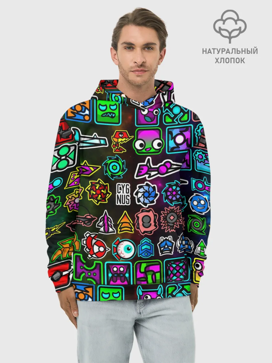Худи мужской база хлопок / GEOMETRY DASH ГЕРОИ