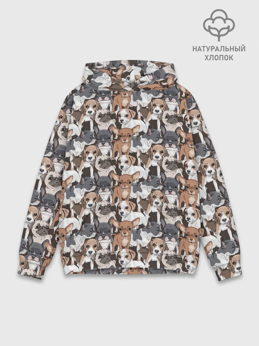 Худи мужской база хлопок / Щенки Разных Пород