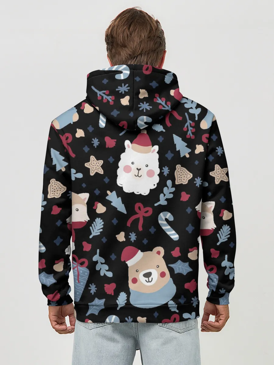 Худи мужской база хлопок / Забавный Новый Год