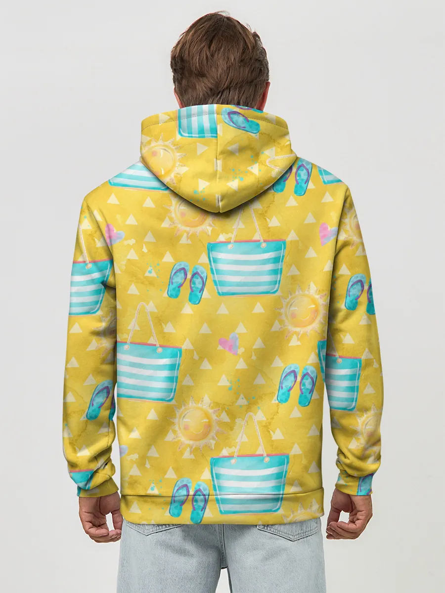 Худи мужской база хлопок / Летний песочный пляж