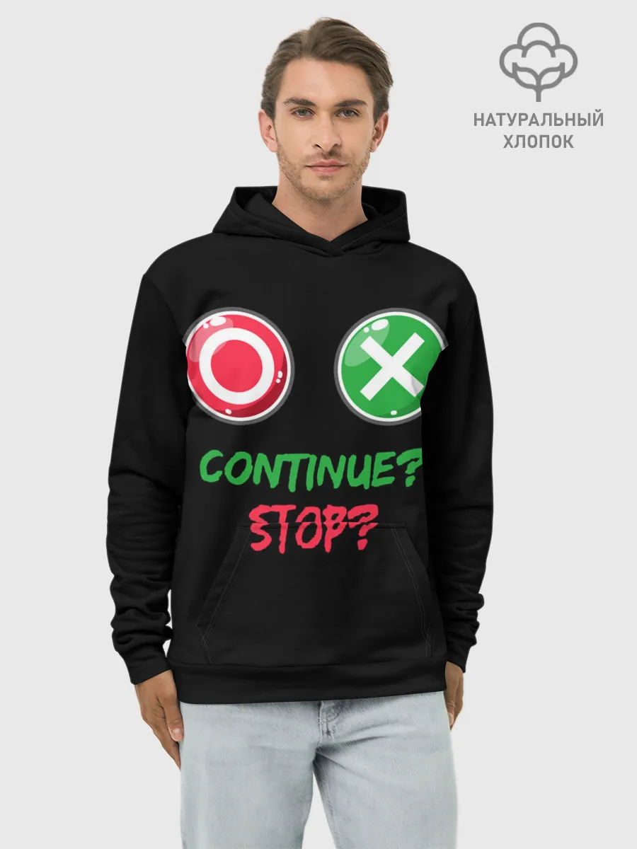 Худи мужской база хлопок / Игра в кальмара: кнопки выбора