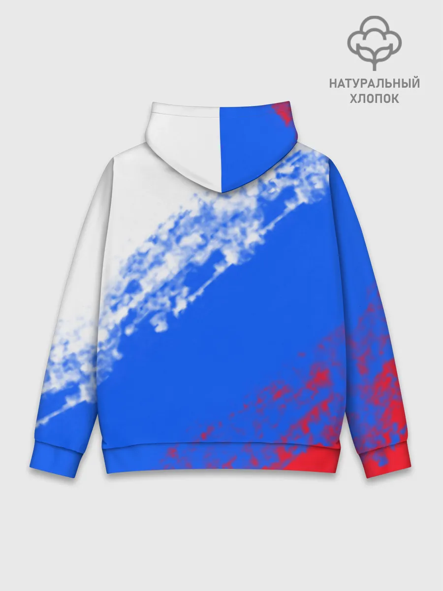 Худи мужской база хлопок / Флаг РФ триколор