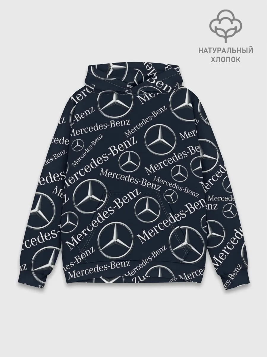 Худи мужской база хлопок / MERCEDES-BENZ / МЕРСЕДЕС-БЕНЗ / УЗОР