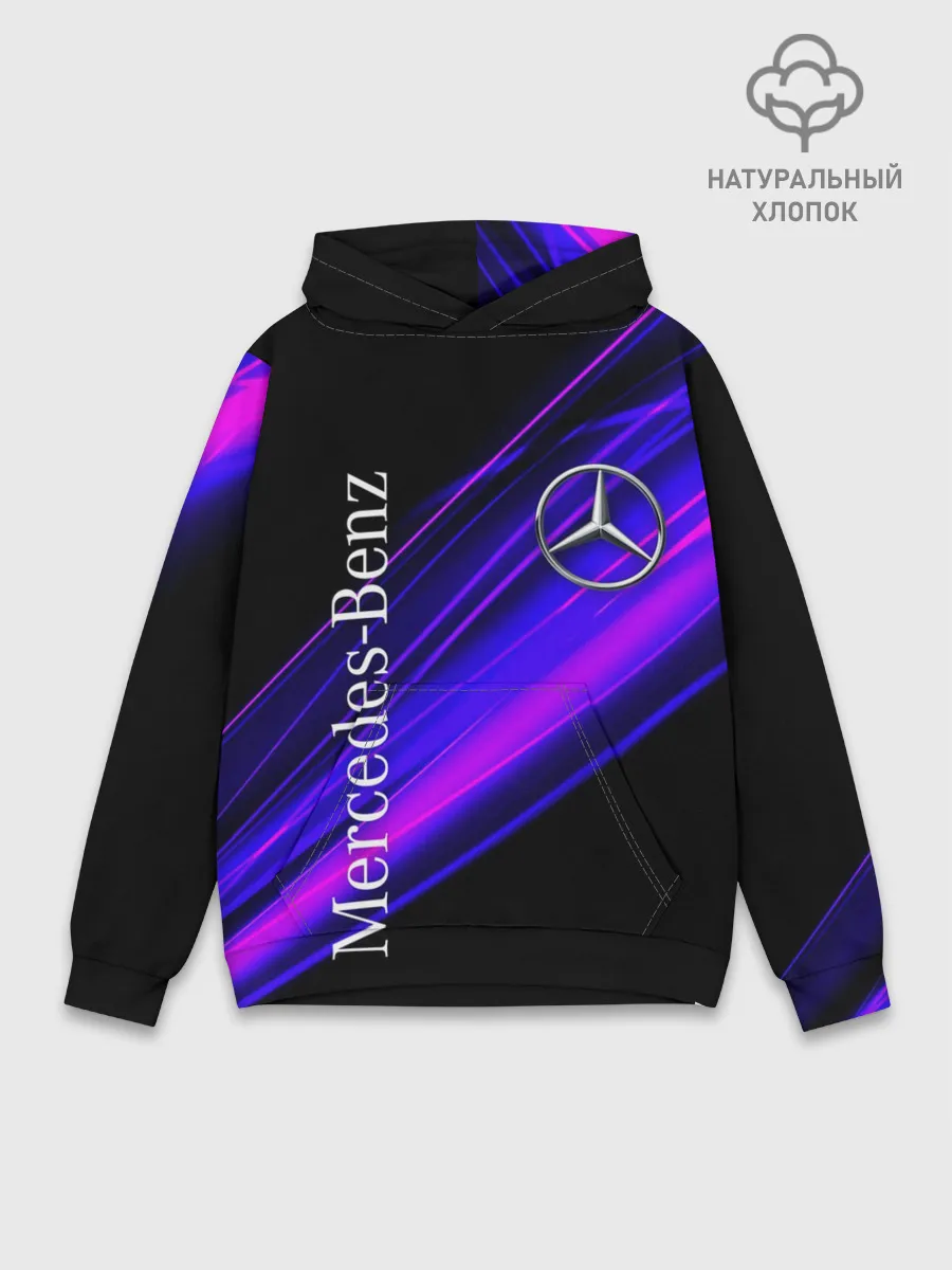 Худи мужской база хлопок / MERCEDES-BENZ / МЕРСЕДЕС-БЕНЗ / ПУРПУРНЫЙ