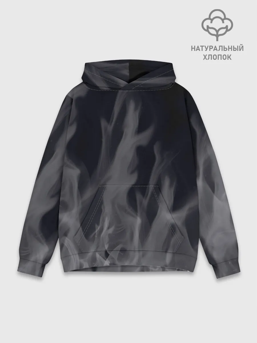 Худи мужской база хлопок / Белое пламя