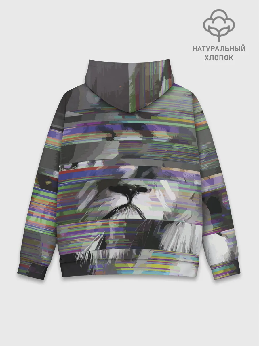 Худи мужской база хлопок / Glitch lion 2020
