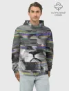 Худи мужской база хлопок / Glitch lion 2020