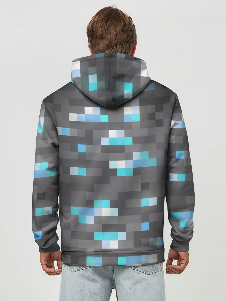 Худи мужской база хлопок / АЛМАЗНАЯ РУДА | DIAMOND ORE | MINCRAFT