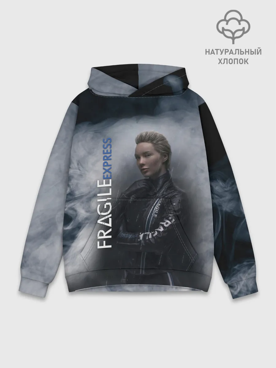 Худи мужской база хлопок / DEATH STRANDING FRAGILE EXPRESS