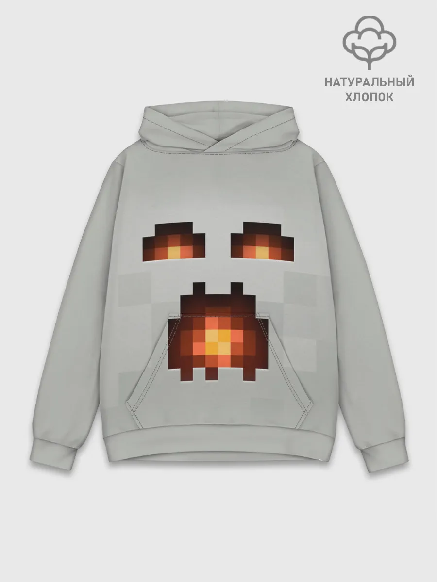 Худи мужской база хлопок / МАЙНКРАФТ, ГАСТ ОГНЕННЫЙ
